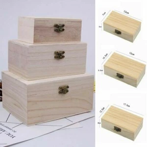 Groß Holz Box Mit Klappdeckel Aufbewahrungsschachtel Deckel Paulownia Kiste - Bild 1 von 10
