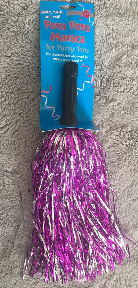10 X Cheerleading Pom Pom Maraca - Pink And Silver - Fancy Dress - Party - Multi - Image 1 of 1