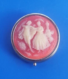 Vintage Gold Tone Victorian Theme Pill Box with 3 Compartments - Picture 1 of 5