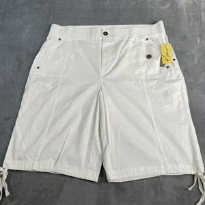 Bermudas para mujer Kim Rogers blancas 16 W cintura elástica tiro alto elásticas nuevas con etiquetas - Imagen 1 de 17