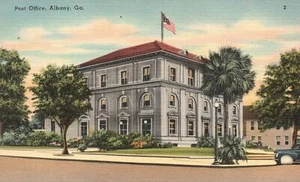 Postal de colección edificio de oficinas de correos punto de referencia Albany Georgia GA Wall News Pub. - Imagen 1 de 2