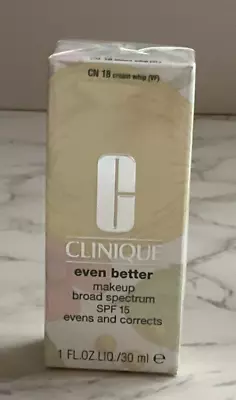 Clinique Even Better Makeup Broad Spectrum SPF 15 CN 18 Cream Whip 1oz/30ml NIB - Image 1 of 3