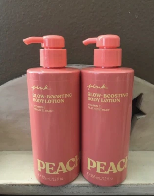 PINK By VS PEACH Loción Corporal Resplandor Conjunto De 2 Vitamina C Extracto De Melocotón NUEVO Foto 1 de 4