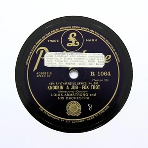 Jazz 78 Louis Armstrong Orchestra 1929 "Knockin' A Jug" Parlophone R-1064 - Picture 1 of 1