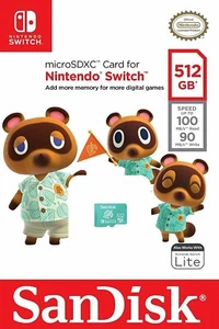 SanDisk Nintendo Switch Micro SD 512GB SDXC Memory Card Nintendo Licensed 100MBs - Picture 1 of 2