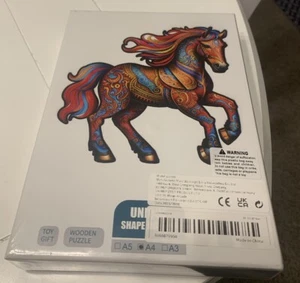 Unicorn Wooden Jigsaw Puzzle Unique Animal Shape Puzzles for Adults Xmas Gift - Picture 1 of 2