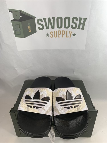 Sandali Adidas Adilette Slides Mimetici Sabbia Nero FW4391 Made in Italy Uomo Taglia 5
