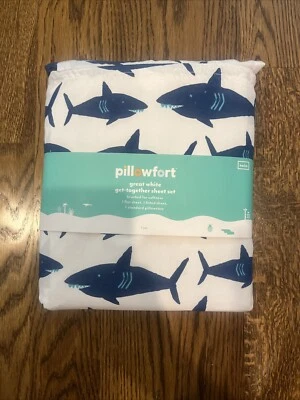 Conjunto de lençóis gêmeos Pillowfort Sharks - Imagem 1 de 2