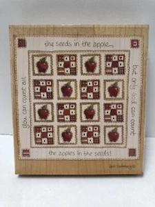 Heidi Satterburg "Apfel Quilt" Stempel Happen Gummistempel groß religiös Thema - Bild 1 von 5