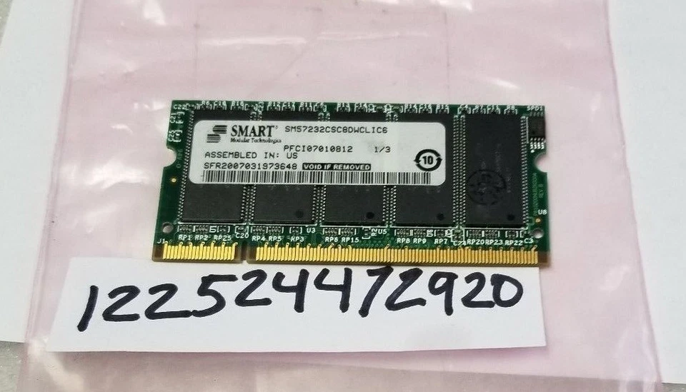 256  DDR1 DDR PC 2700E PC2700E 200PIN 333 333MHZ 200PIN ECC UNBUFFERED 1RX8 - Image 1 of 1