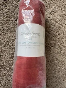 Snuggle Hunny Organic Cotton Muslin Wrap 120x120cm Red/Orange - Picture 1 of 3