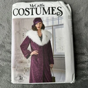 Mccalls Pattern M8190 Sz 14-22 Fur Trimmed Coat Hat 1920s Costume Cosplay - Picture 1 of 6