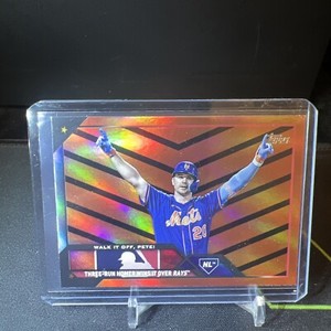 2023 Topps Update #US292 Walk It Off Pete Alonso New York Mets Orange and Black
