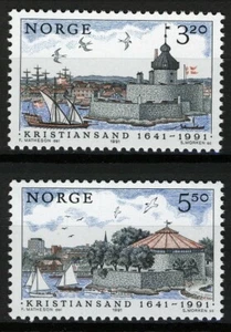 Norvegia 1991, NK 1113-14, Kristiansand 350° Anniv set VF MNH, Mi 1064-65 - Foto 1 di 1