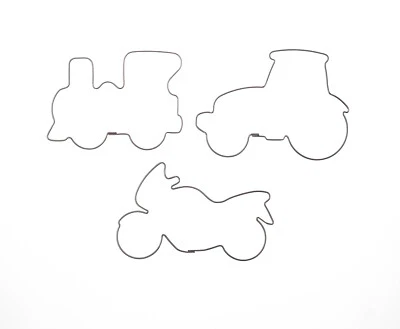 Ausstecher 3er Set Traktor Lokomotive Motorrad Plätzchenausstechform Keksform - Bild 1 von 4