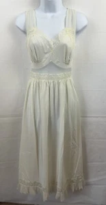 Stunning Vintage Kayser Luxite Ivory Nylon Full Slip w/ Lace, Chiffon - sz 32 - Picture 1 of 9
