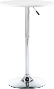 round Pub Table, Height Adjustable 360 Swivel Bar Table 25-35 Inches, White - Picture 1 of 7