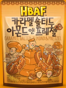 HBAF Gilim caramello mandorle e pretzel salati 190 g confezione da 1 snack coreano - Foto 1 di 7