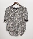 NYJD V-Neck Blouse Womens Size Small All Over Print Polyester Shirt /Top