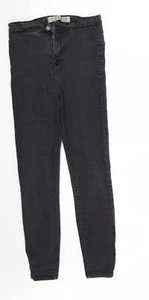 Jegging para mujer Denim & Co. negro algodón talla 12 L26 con cremallera delgada - Imagen 1 de 12