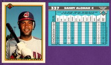 Sandy Alomar Cleveland Indians 1990 Bowman Baseball #337 TIFFANY GLOSSY PARALLEL