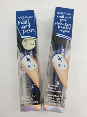 2 bolígrafos para arte en uñas Sally Hansen 05 azul ideales para manicuras francesas 0,067 oz. Foto 1 de 4