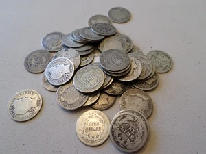 1898-1916 Barber Dimes -- 50 Münzen, teilweise mit Münzzeichen - Bild 1 von 2