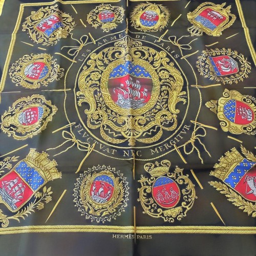HERMÈS Sciarpa Hermes Carre 90 Parigi stemma m1_0706