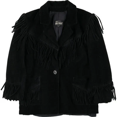Old clothes COMINT suede leather jacket with fringe Ladies M equivalent eaa49811 - Image 1 of 4