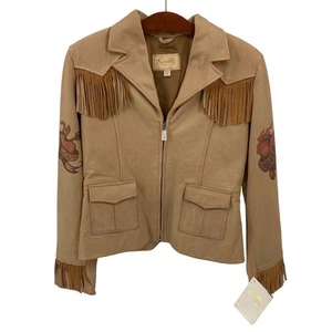 Scully Rodeo Cowboy Love Leather Fringe Jacket Women's M - Picture 1 of 14