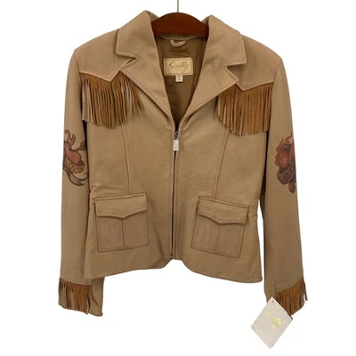 Scully Rodeo Cowboy Love Leather Fringe Jacket Women's M - Image 1 of 4