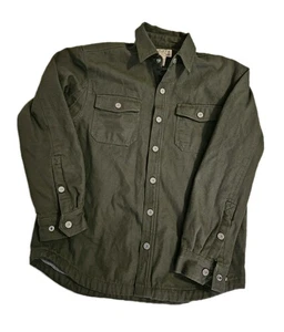 Duluth Trading Co Men's Sz M Olive Green Cotton Canvas Fleece Lined Jacket - Picture 1 of 6