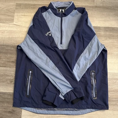 Chaqueta de Golf Callaway Para Hombre XXL Negra y Azul Manga Larga Pullover Cuarto Cremallera Foto 1 de 4