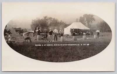1908 RPPC Postcard Annual Gun Club Meet Munnsville NY Firearms Rifle Hunting - Image 1 of 2