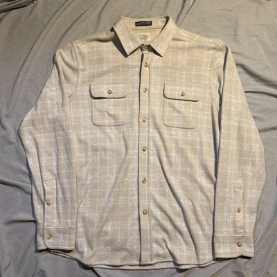Camisa Faherty Para Hombres XL Amarilla A Cuadros Polar Leyenda Suéter Franela Suave Abotonada Foto 1 de 4