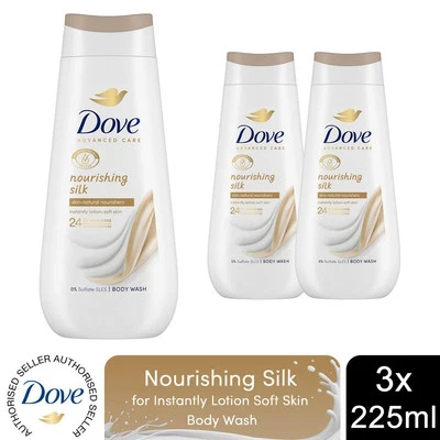 Dove Advanced Care Body Wash Nourishing Silk 24H Renewing Micromoisture, 3x225ml