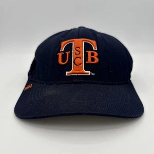 Zephyr UTSCB Fitted Hat 7 3/8 Navy Blue Orange Embroidered Logo Vintage Cap - Picture 1 of 5