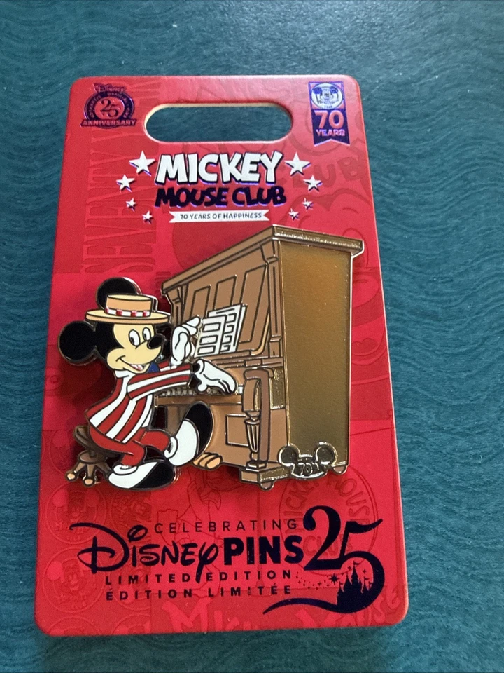 Disney Parks Mickey Mouse Club 70th Anniversary Piano Mickey   Pin LE 2000 - Image 1 of 3