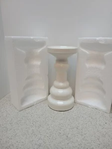 Bath & Body Works 10" WHITE PEDESTAL 3 wick candle holder ORIGINAL BOX HTF Lim - Picture 1 of 4