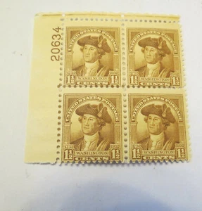 BLOQUE DE PLACAS DE WASHINGTON SCOTT #706 1932 1/2C NUNCA CON BISAGRAS - Imagen 1 de 2