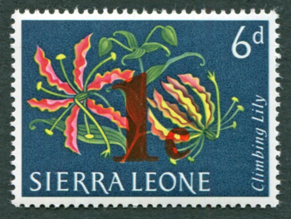 SIERRA LEONE 1964-66 1c on 6d SG313 mint MNH FG Decimal Currency Flowers a #C01 - Image 1 of 1