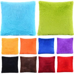 Cushion Cover Solid Color Soft Pillowcase Office Home Bed Sofa Car Décor New - Picture 1 of 19