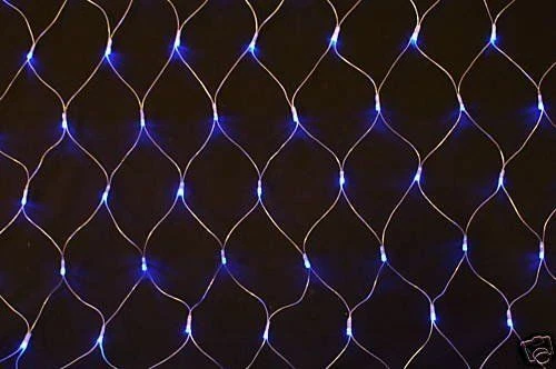 180 luces LED azules y blancas de red de persecución interiores/exterior que funcionan con batería nuevas. Foto 1 de 1