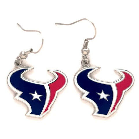 Houston Texans Earrings J-Hook Team Color and Logo Cover