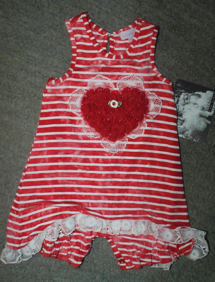 Cachcach Baby Girls Red & White Romper - Size 12 Months - NWT - Image 1 of 4