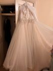Beautiful Romantica Collections Champagne Wedding Dress, Size 16