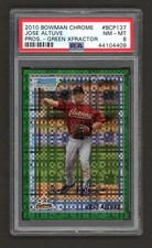 2010 Bowman Chrome #BCP137 JOSE ALTUVE Prospects Green Xfractor PSA 8 NM-MT