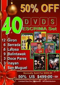 50% OFF SPECIAL - 40 DVDs ESCRIMA Set - Picture 1 of 1
