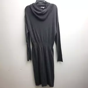 Daisy Fuentes Cowl Neck Sweater Dress XL Solid Gray Long Sleeves Midi NWT - Picture 1 of 6