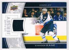 2013-14 UPPER DECK UD GAME JERSEY EVANDER KANE JERSEY 1 COLOR WINNIPEG JETS